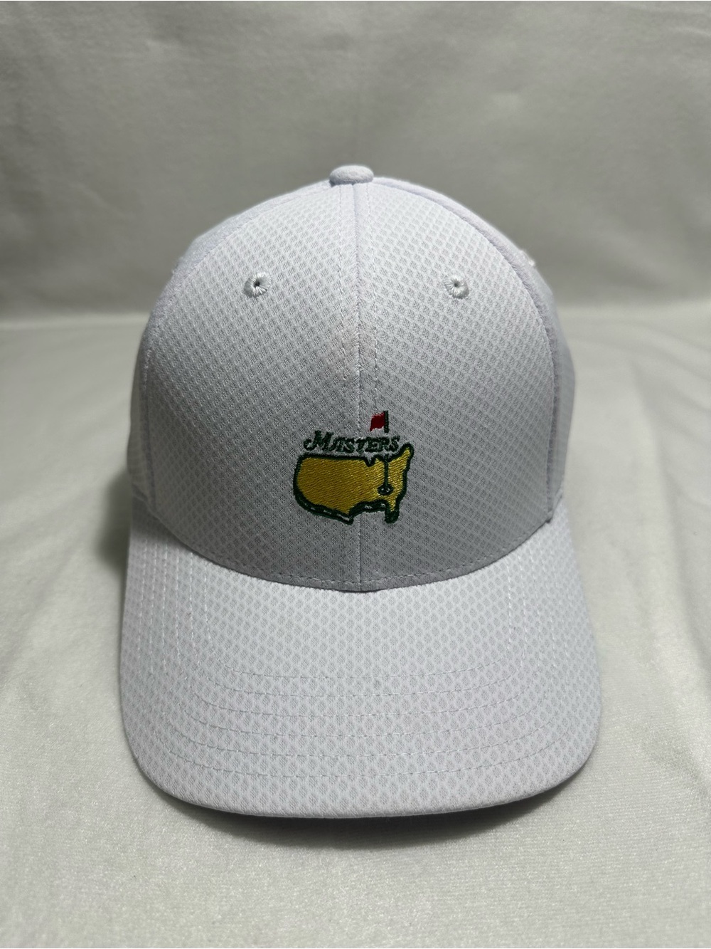 American Needle White Golf Cap with Yellow & Green Masters Logo